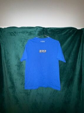 Half Evil 333 Logo Futuristic Blue Men’s T-Shirt Size L
